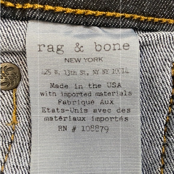 RAG & BONE Mid-Rise Black Rae Skinny Dark Wash Cotton Blend Jeans Size 27 - Picture 8 of 8
